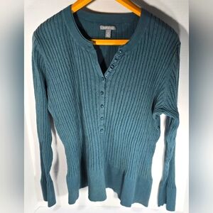 APT 9 Ribbed Knit Sweater Size 2X Beautiful Teal Color Bella Swan
